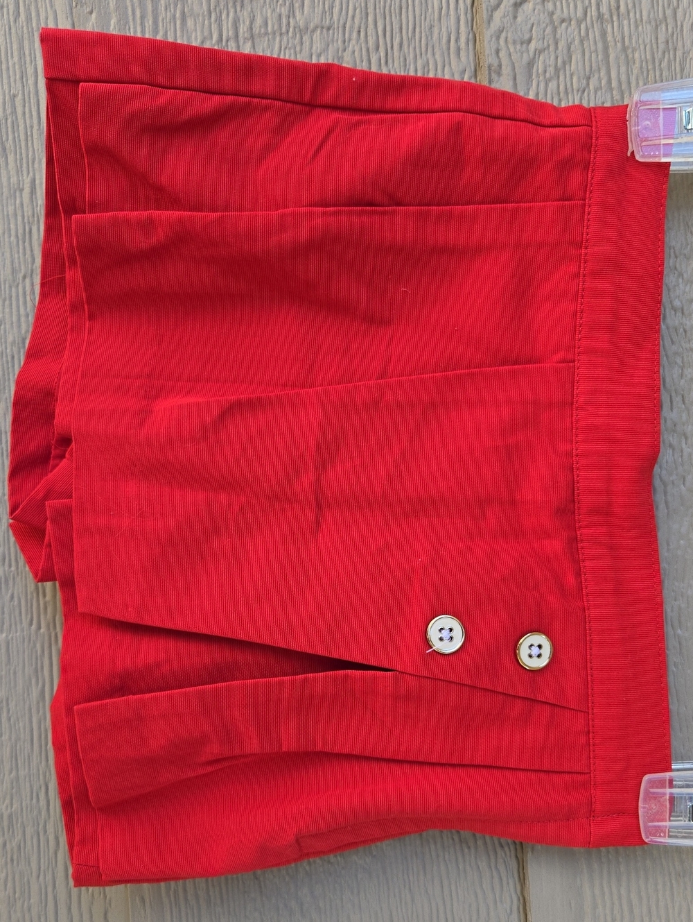 Janie and Jack Bright Red Pleated Skort with Button Accents